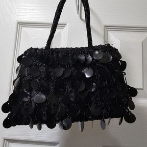 Y2K Black sequin beaded clutch